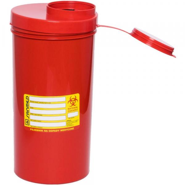 Sanmed pojemnik na odpady medyczne 2L czerwony
