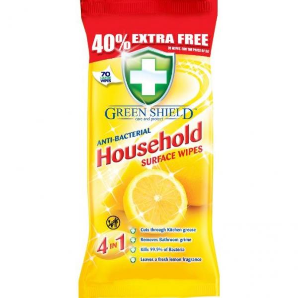 Green Shield chusteczki nawilżane 4w1 uniwersalne 70 sztuk Lemon