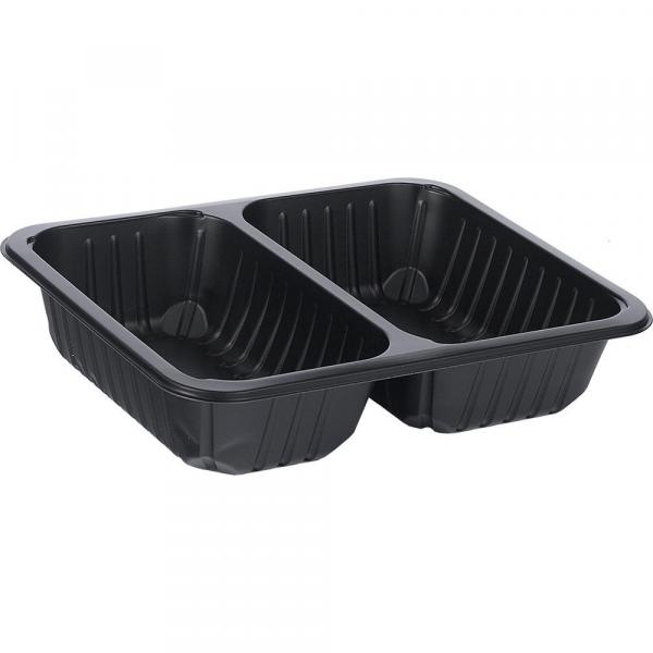 Maptipack pojemnik prostokątny 2-dzielny czarny 80 sztuk
