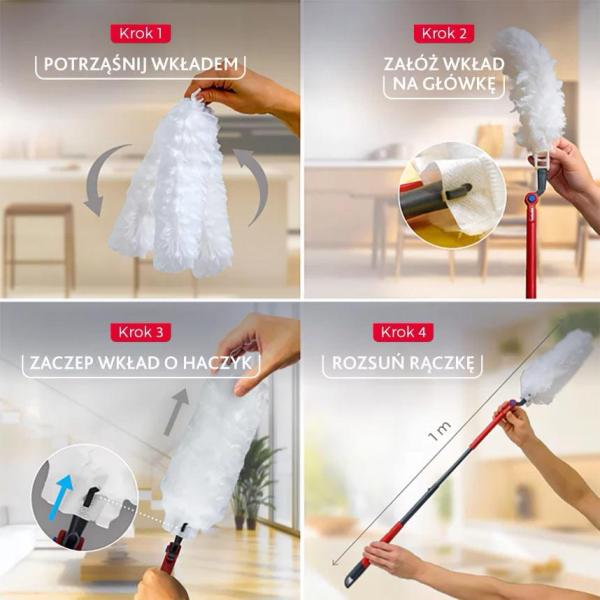 Vileda Flex & Catch miotełka do kurzu + 1 wkład (długa rączka) 