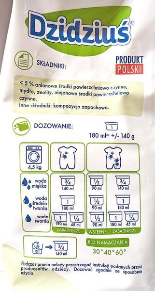 Dzidziuś proszek do prania uniwersalny 1,5kg
