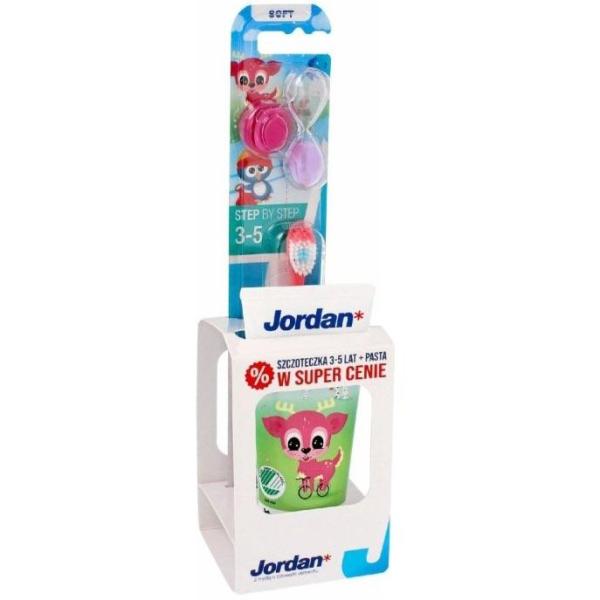 Jordan Kids 3-5 lat Zestaw szczoteczka do zębów Soft + pasta 50ml 