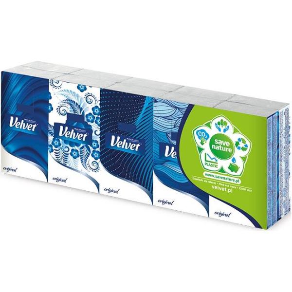 Velvet chusteczki czterowarstwowe 10x10 sztuk Original

