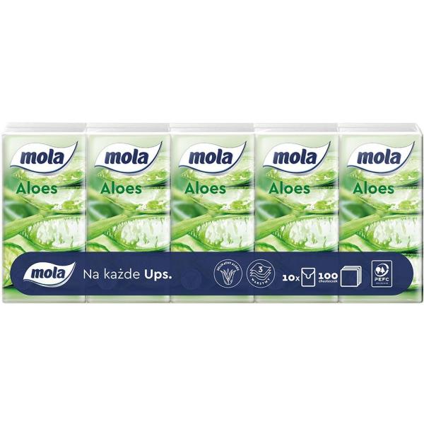 Mola chusteczki aloes 10x10szt. 3 warstwowe