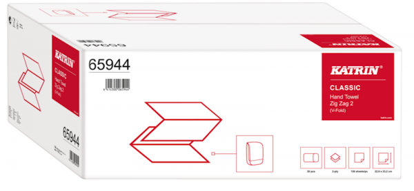 Katrin Classic 65944 ręcznik składany ZZ biały 2-warstwowy 3000 listków