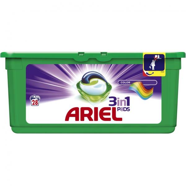 Ariel kapsułki do prania 3w1 28 sztuk do kolorów