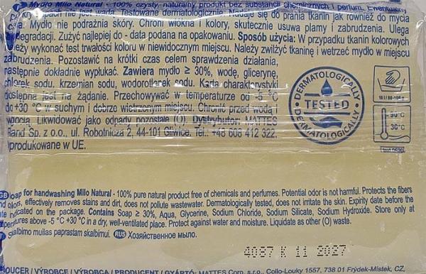 Mattes Milo mydło szare tradycyjne 175g