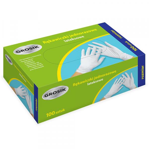 Grosik rękawiczki z lateksu 100szt rozm. M
