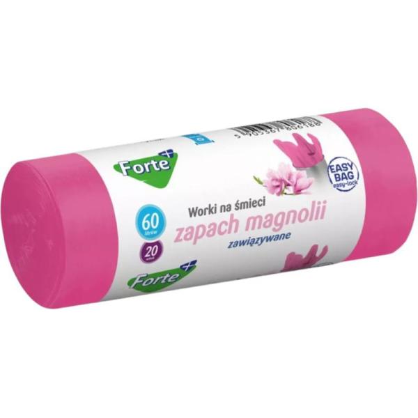 Forte+ Easy-Bag worki na śmieci zapachowe 60L/20szt. zawiązywane Magnolia 
