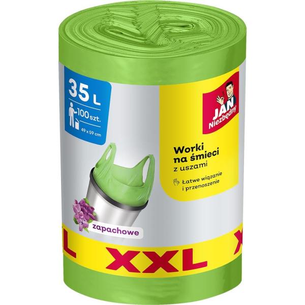 Jan Niezbędny worki na śmieci HD zawiązywane 35L 100 sztuk