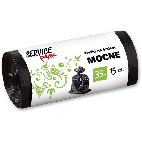 Service Pack worki na śmieci LD mocne 35L/15 szt. czarne
