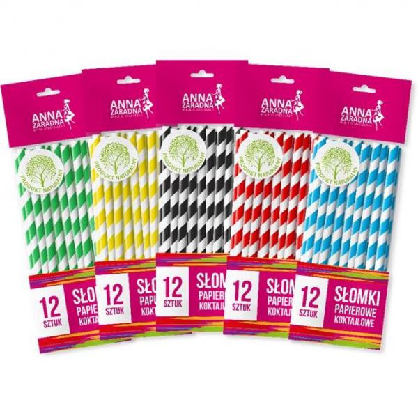 Anna Zaradna słomki papierowe proste 12 sztuk
