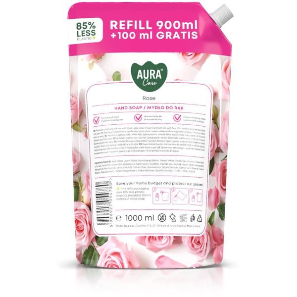 Bispol Aura mydło w płynie 1L Aksamitna Róża zapas