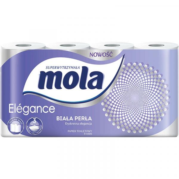 Mola elegance papier toaletowy 3-warstwowy, biała perła 8 szt.