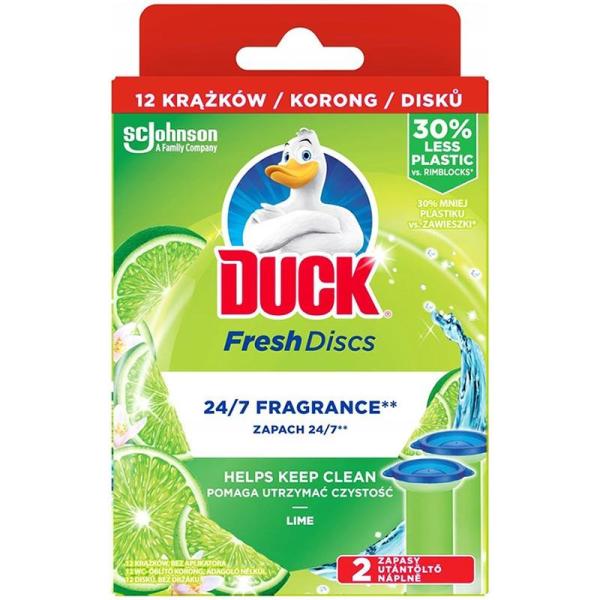 Duck Fresh Discs żelowy krążek do WC Limonka zapas 2szt.
