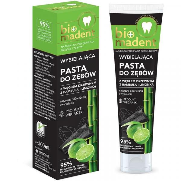 Bio Madent pasta wybielająca 100ml Węgiel z Bambusa i Limonka