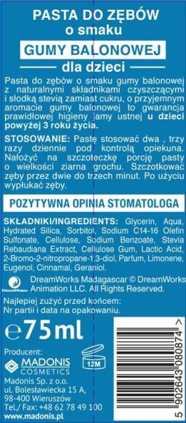 Madonia Madagaskar pasta do zębów 75ml
