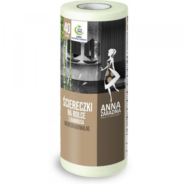 Anna Zaradna ściereczki na rolce z bambusa 40 sztuk
