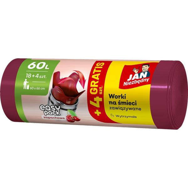 Jan Niezbędny worki HD Easy Pack 60L/18 + 4szt. gratis wiśniowe 