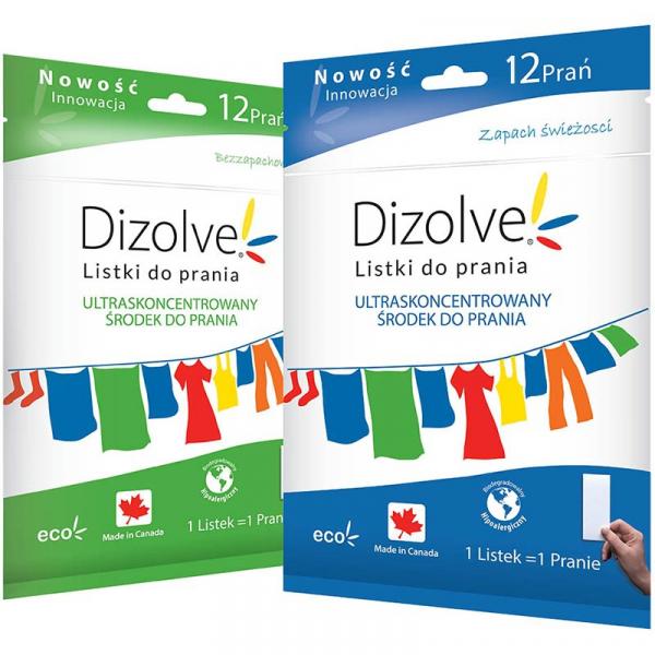 DIZOLVE hipoalergiczne listki piorące 12szt (bezzapachowe)