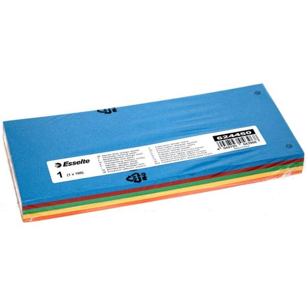 Esselte kartonowe przekładki indeksujące 100 sztuk Mix Kolorów 