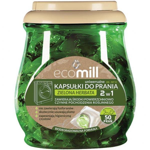 Ecomill Zielona Herbata kapsułki do prania tkanin 50szt. uniwersalne