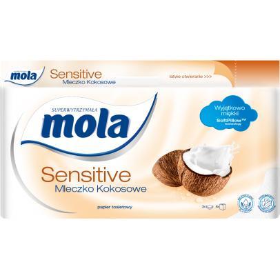 Mola Sensitive papier toaletowy mleczko kokosowe 8szt.
