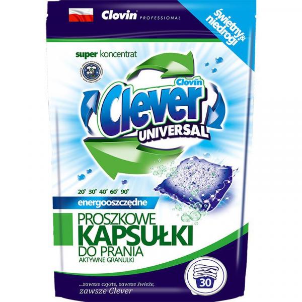 Clever kapsułki proszkowe do prania tkanin 30szt. Universal