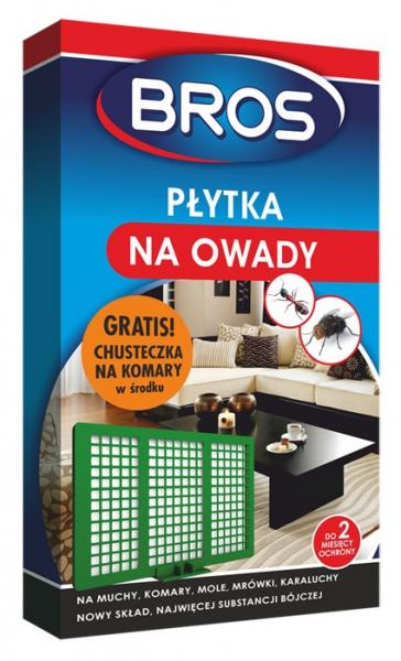 Bros płytka na owady + chusteczki na komary