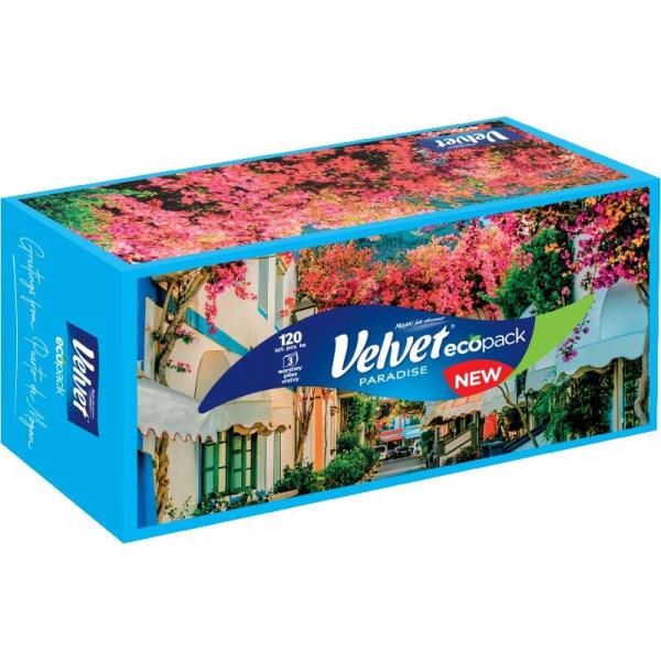 Velvet chusteczki trzywarstwowe Paradise 120 sztuk Kartonik
