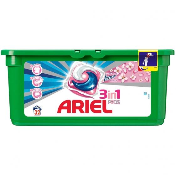 Ariel kapsułki do prania 3w1 Lenor Fresh 32 sztuki