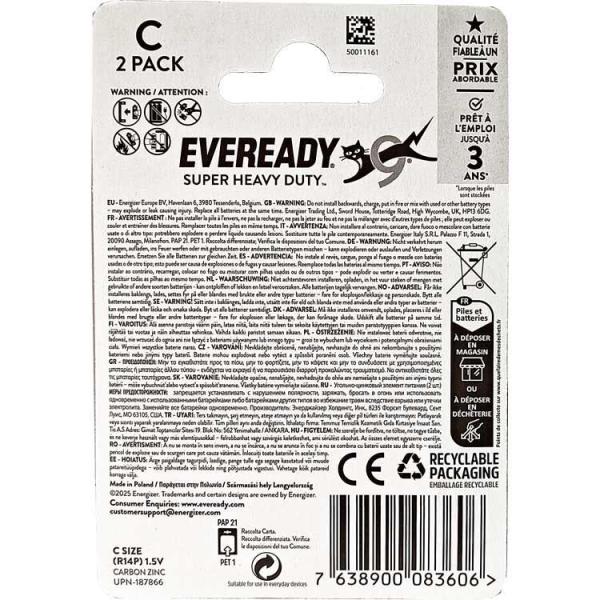 Eveready Super Heavy Duty baterie LR14, 2 sztuki