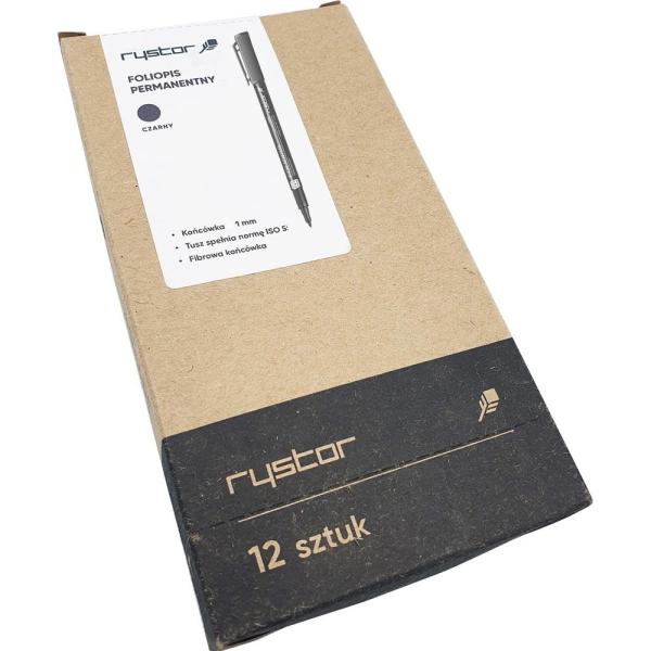 Rystor foliopisy permanentne, czarne 12 sztuk
