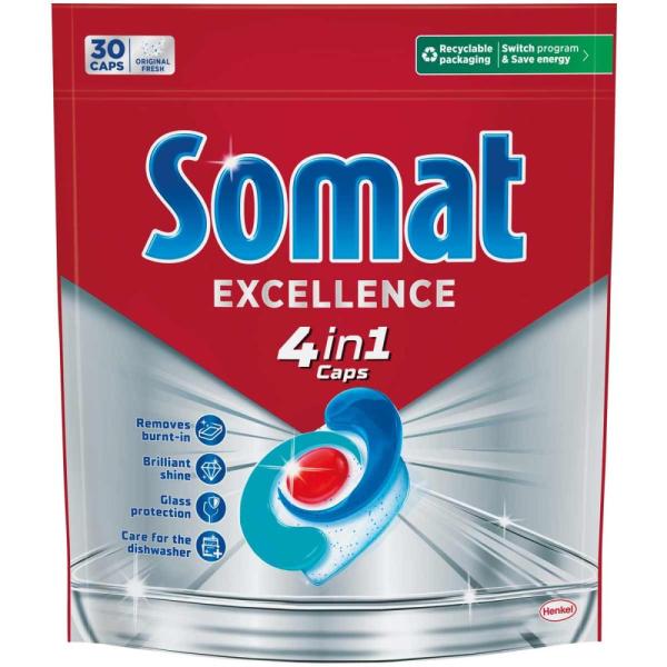 Somat kapsułki do zmywarek Excellence 4in1 30 sztuk