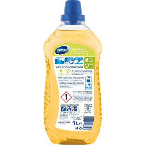 Sidolux płyn uniwersalny 1l rajskie jabłko z octem
