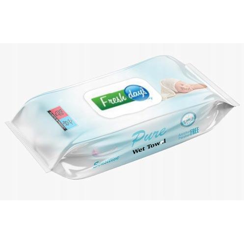 Fresh Days chusteczki nawilżane 120 sztuk Niebieskie