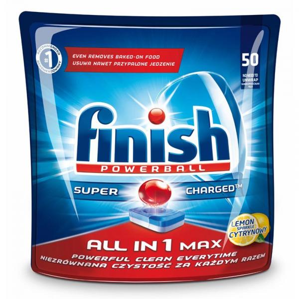 Finish All in 1 MAX tabletki do zmywarek 50 sztuk lemon
