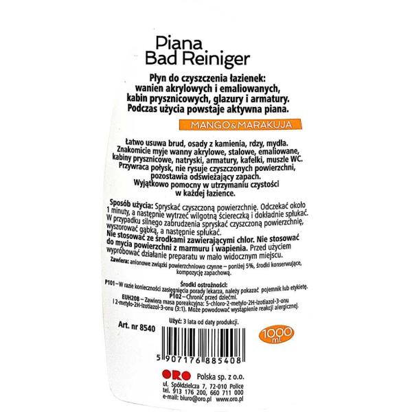 Oro Bad Reiniger płyn do mycia łazienek Mango & Marakuja 1L