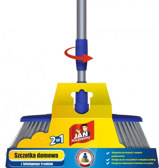 Jan Niezbędny szczotka domowa z trzonkiem teleskopowym
