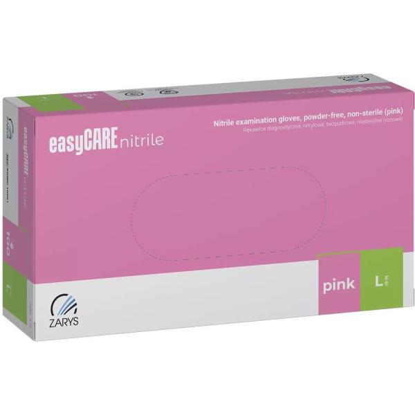 Zarys rękawice nitrylowe easyCare L 100szt. różowe