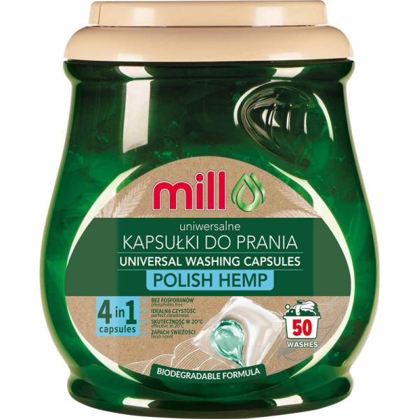 Mill Konopie Polskie kapsułki do prania tkanin 50szt. uniwersalne