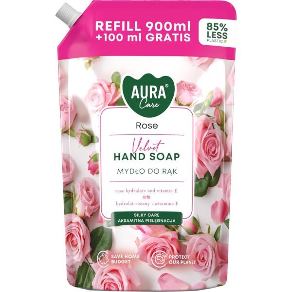 Bispol Aura mydło w płynie 1L Aksamitna Róża zapas