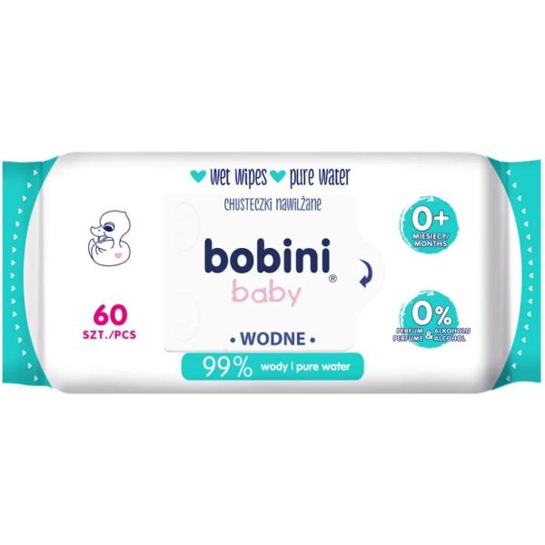 Bobini Baby chusteczki nawilżane wodne 60 sztuk