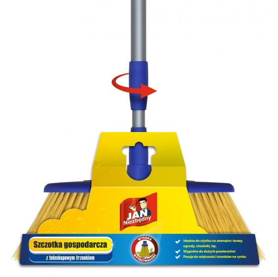 Jan Niezbędny szczotka gospodarcza z trzonkiem teleskopowym