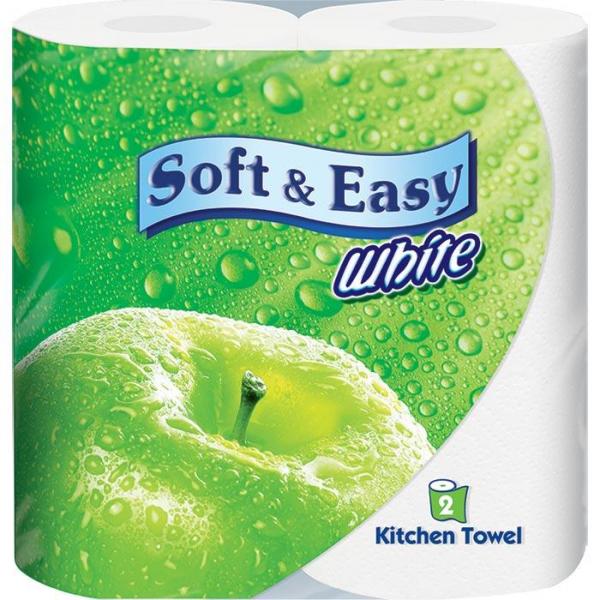 Soft & Easy ręcznik papierowy 2-warstwowy 2 sztuki White
