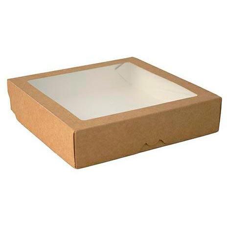 Papstar papierowe pudełko na sushi z okienkiem 4x20x20cm 1500ml 25 sztuk