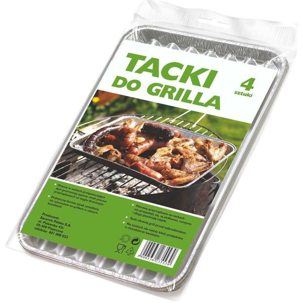 Grosik tacki do grilla duże 4 sztuki