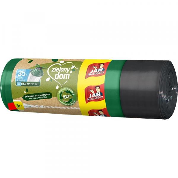 Jan Niezbędny worki ekologiczne LD 35L/15 sztuk z taśmąrn