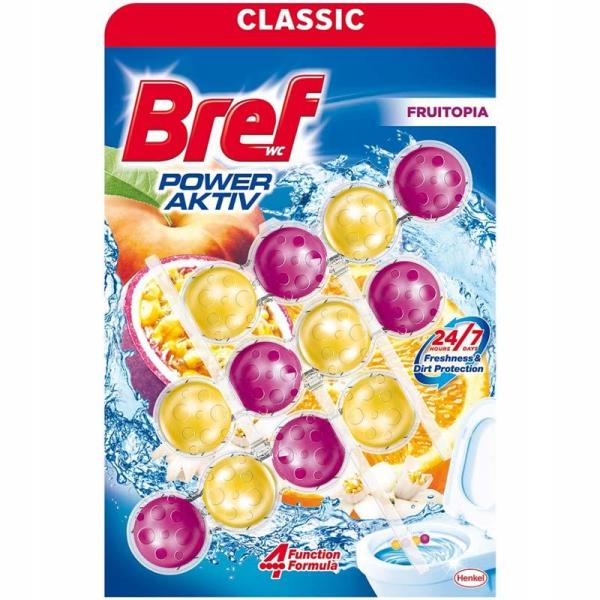 Bref Power Activ kulki do WC 3x50g Fruitopa