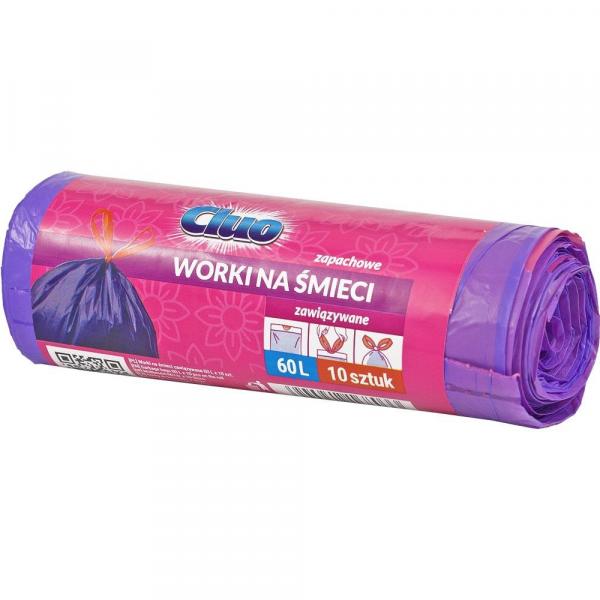 Cluo worki zawiązywane 60L/10szt. Fioletowe

